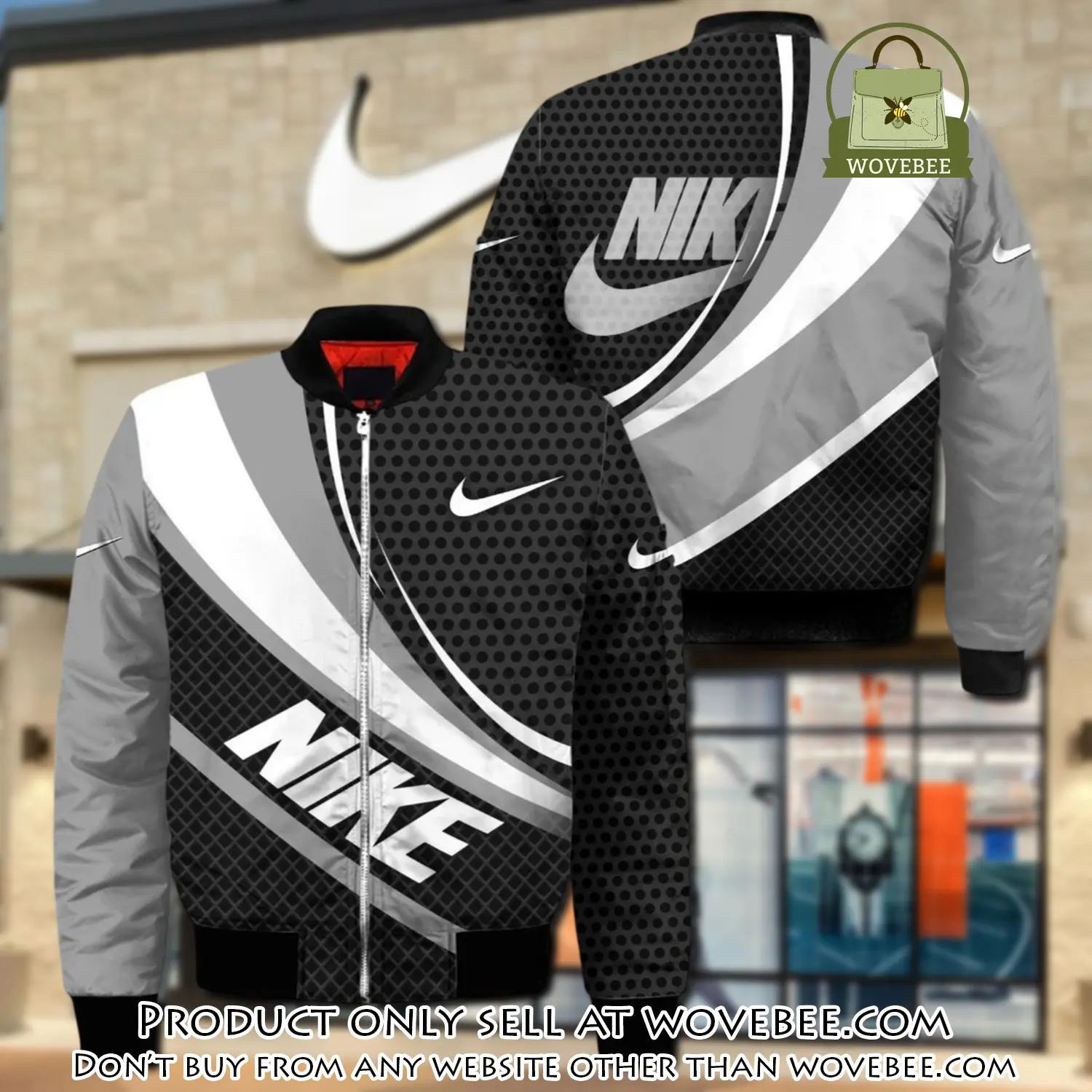 Nike white grey bomber jacket clothing outfit for men women wvb4954681